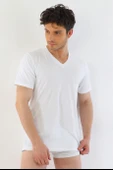 Erkek Süprem V Yaka Beyaz T-shirt 945 - 7