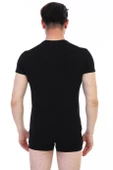 Erkek Elastanlı Siyah T-shirt 954 - 7