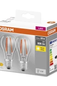 Osram Led Flament  6.5W 2700K 806lm E27 Duy Sarı Işık 2'li Paket Lamba - 1