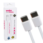Weko Wk-26525 Beyaz Iphone 15 Type-C To Type C Şarj Kablosu - 3