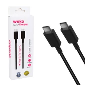 WEKO WK-26526 TYPE-C TO TYPE-C 1 METRE 5A SİYAH ŞARJ KABLOSU - 1