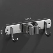 SUNUP SN-26349 ÜÇ KANCALI ÇİFT KLİPSLİ PASPAS-SÜPÜRGE TUTUCU - ASKILIK - 2