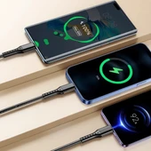 POWERMASTER PM-26332 3IN1 SİYAH 1.2 METRE (MICRO USB - LIGHTNING - TYPE C) TELEFON ŞARJ KABLOSU - 2
