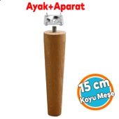 Ahşap Ayak Bağlantı Aparatlı Mobilya Koltuk Kanepe Sehpa Masa Ayağı Ayakları M8 Civatalı Ahşap 15 cm thumbnail 1