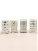 Gümüş Yaldızlı Vintage Washi Tape Bant Yapışkanlı Maskeleme Kağıdı 6 lı - Flamingo - 4
