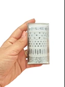 Gümüş Yaldızlı Vintage Washi Tape Bant Yapışkanlı Maskeleme Kağıdı 6 lı - Üçgen Kalp Ok - 2