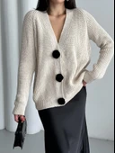 Taş Premium Çiçek Düğmeli Hırka thumbnail 3