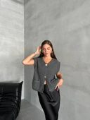 Füme Üç Altın Düğmeli Süveter - 5