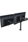 Monozone 2li Çift Kol Monitör Tutucu Led Tv Full Hareketli Çelik Masa Tutucu 17-32inç LCD Masaüstü Standı Desteği - 2