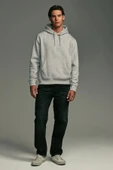Erkek Kapşonlu Rahat Kalıp İçi Polarlı 3 iplik Kalın SweatShırt spr25sw55 thumbnail 5