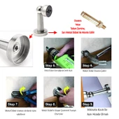 Mıknatıslı Ayaklı Metal Kapı Tutucu Çarpma Önleyici Durdurucu Stoper Vidalı Tampon Krom 1 Adet thumbnail 3