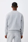 Süperlife Erkek Bisiklet Yaka Rahat Kalıp 3 iplik İçi Polarlı Kalın Sweatshirt SPR25SW36 - 2