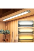 Monozone Kablosuz LED Gece Lambası 40cm Hareket Sensörlü Işık Gece Lambası Mutfak Tezgah Yatak Odası Gardırop Merdiven Arka Işık Taşınabilir Uzun Şerit USB Şarjlı 3 Renk - 9
