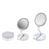 Monozone 10x Katlanabilir Makyaj Aynası Çift Taraflı Usb Vanity Led Işıklı Büyüteçli Ayna Make Up - 6