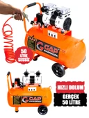 Rowermax Gap Bakır Sargı Motor Gerçek 50 LT Süper Sessiz Yağsız Hava Kompresörü Seti - 1