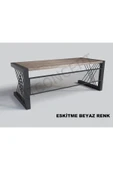 NT Concept Alfa Eskitme Beyaz Renk Masif Ahşap Ofis ve Çalışma Masası 75cm-200cm - 2