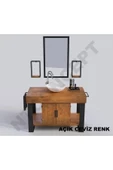 NT Concept Ntconcept Arwen Ayna Çerçeveli Masif Ahşap Lavabo Dolabı Hilton(110cm) - 3
