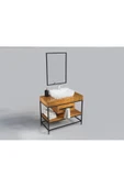 NT Concept Ntconcept Liv Ayna Çerçeveli Masif Ahşap Lavabo Dolabı Hilton(90cm) - 3