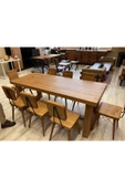 NTCollection Ntconcept Farmhouse Doğal Ahşap Masif Yemek Masa Takımı 80x220cm 8 Adet Sandalye - 5