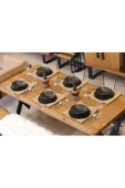 NT Concept Ntconcept Masif Ağaç Yemek Masası Takımı - 85cm-150cm Masa 150cmbank 4 Adet Tel Sandalye - 4