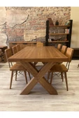 NTCollection NTConcept Doğal Ahşap Masif Toscana Yemek Masa Takımı - 2