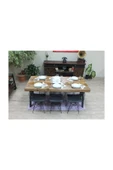 NT Concept Ntconcept Masif Ağaç Yemek Masası - 85cm-125cm Masa - 4