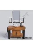 NT Concept Ntconcept Arwen Ayna Çerçeveli Masif Ahşap Lavabo Dolabı Hilton(130cm) - 3