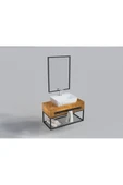 NT Concept Ntconcept Artes Ayna Çerçeveli Masif Ahşap Lavabo Dolabı Hilton(110cm) - 2