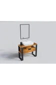 NT Concept Ntconcept Mina Ayna Çerçeveli Masif Ahşap Lavabo Dolabı Hilton(110cm) - 3