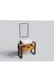 NT Concept Ntconcept Mina Ayna Çerçeveli Masif Ahşap Lavabo Dolabı Hilton(90cm) - 3