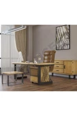 NT Concept Kain Doğal Ahşap Dörtlü Ofis ve Çalışma Odası Takımı-220'lık Takım thumbnail 1