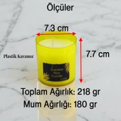 Kokulu Mum Dekoratif Kavanoz Sarı Renk Plastik Bardak Mumluk Kandil Hediyelik Kokulu Mumlar - 6