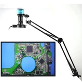 Monozone 150X Lens Endüstriyel Mikroskop Katlanabilir Tutucu 56 Led Halka Işık Kameralı Elektronik Dijital Usb 48MP 4K 60F/S Deney Gözlem - 2