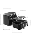 Karaca Air Pro Cook Duo Tandır Xxxl 4+4 Litre Airfryer Black Silver 8 Kişilik Fritöz - 9