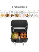 Karaca Air Pro Cook Duo Tandır Xxxl 4+4 Litre Airfryer Black Silver 8 Kişilik Fritöz - 8