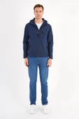 Shell Lacivert Erkek Softshell Mont Kapüşonlu Comfort Fit thumbnail 2
