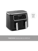 Karaca Air Pro Cook Duo Tandır Xxxl 4+4 Litre Airfryer Black Silver 8 Kişilik Fritöz - 1