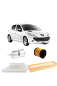 Peugeot 206 1.4 - 1.6 Benzin Uyumlu Periyodik Bakım Filtre Seti 3'lü - 7