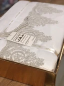 Aktaş Fransız Dantelli Lüx Seccade Takımı 5 Parça Çeyizlik Bohça Gelin Seti - 4