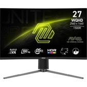MSI 27" MAG 27CQ6PF 2560x1440 (WQHD) 16:9 CURVE 1500R RAPID VA 180HZ 0.5MS FREESYNC GAMING MONITOR thumbnail 3