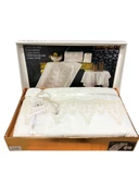 Aktaş Fransız Dantelli Lüx Seccade Takımı 5 Parça Çeyizlik Bohça Gelin Seti - 5