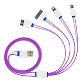 StarkTech STT-751 Çok Amaçlı Beş renk 1Metre Dörtlü Erkek Giriş Şarj Kablosu - 5