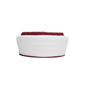 İmam Sarığı-Beyaz Kumaş-Bordo Takke-Düz Sarım-Kuş Gözlü-5 metre - 2