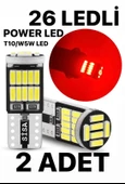T10 Led 26 Ledli W5w Canbus Metal Ultra Power Kırmızı Park Plaka Tavan Ampulü - 1