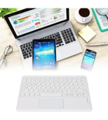Samsung Galaxy Tab A SM-T515 10.1" Uyumlu Kablosuz Bluetooth Şarjlı TouchPad'li Türkçe Q Klavye - Beyaz - 2