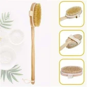 Doğal At Kılı Selülit Karşıtı Sapı Çıkabilen Ahşap Banyo Fırçası - 5