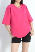 Oversize 2 İplik Tişört Fuşya - 20700.1878. thumbnail 1