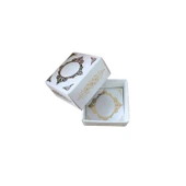 Komple Karton Kutu Saray Desen Gold Yaldız 4X4X2 CM (50 Adet)  Beyaz - 1