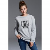 Pubg Straıght Outta Shelter Baskılı Gri Kadın Örme Sweatshirt Uzun kol - 1