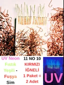 Eagenset Çapari, İstavrit Çaparisi, Ultraviyole Uv Neon 11 No Kırmızı İğne, 10 İğneli Çapari 2li Paket thumbnail 7